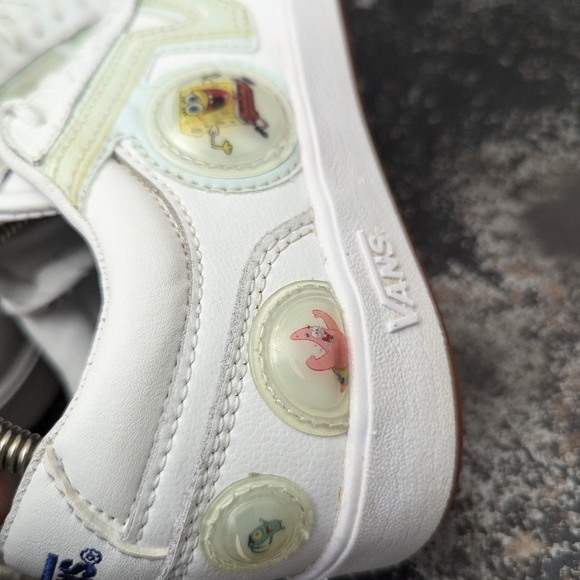 Vans x SpongeBob Lowland CC Bubble Shoes Sz 7.5 Used White Leather - Picture 7 of 10